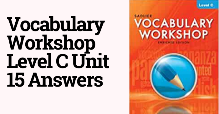 Vocab workshop level c unit 4 answers