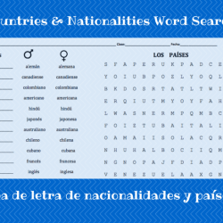 Spanish speaking nationalities word search answer key