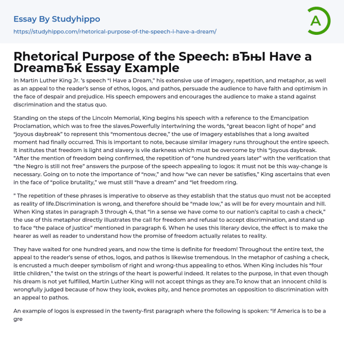 Rhetorical devices i have a dream speech annotated pdf